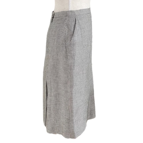 MAX MARA PURO LINO LINEN BLACK WHITE HOUNDSTOOTH PENCIL SKIRT - 6 - Picture 3 of 10